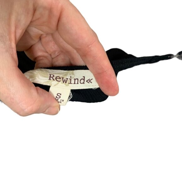 Rewind Women's S Small Maxi Sun Dress Crinkle Fabric Adjustable Straps Black - Picture 9 of 9